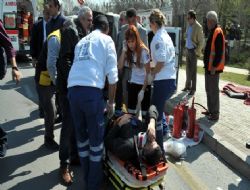 Eskişehir Yolu'nda makasa girdi takla attı