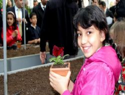 Her çocuğa bir çiçek