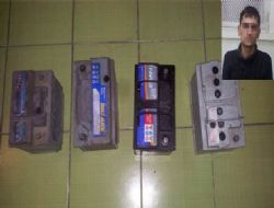 Akü çalarken suç üstü