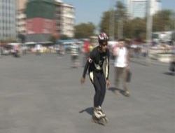 Kanser için paten kayıyor