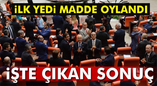 Anayasa değişikliği teklifinin ilk 7 maddesi kabul edildi