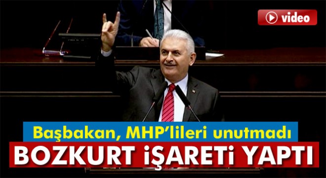 Başbakan Binali Yıldırım bozkurt işareti yaptı