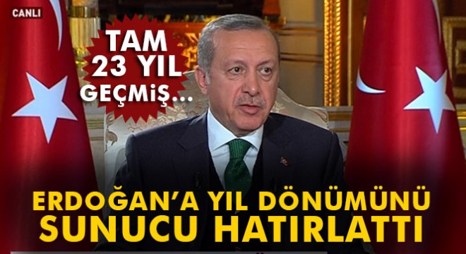 Cumhurbaşkanı Erdoğan'a 'yıl dönümünü' canlı yayında sunucu hatırlattı