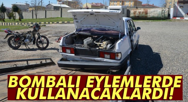 Diyarbakır'da bombalı eylemlerde kullanılacak 1 otomobil, 4 motosiklet yakalandı