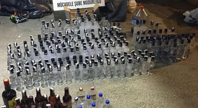 Kaçak içkiye imalathane operasyonu