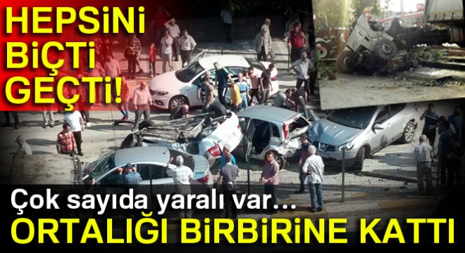 Karşı şeride geçen tır 6 otomobili biçti: 8 yaralı