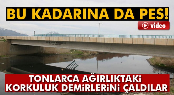 Köprünün tonlarca ağırlıktaki korkuluk demirlerini keserek çaldılar