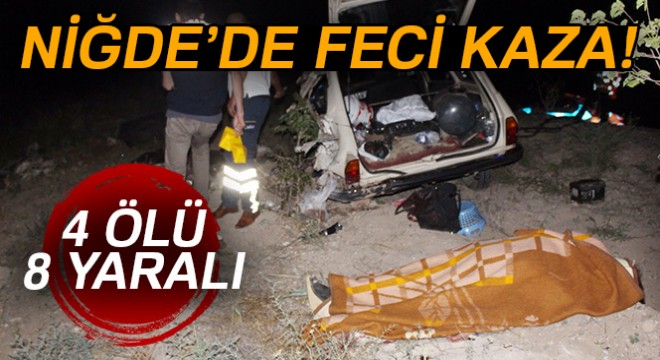 Otomobil ile ticari araç kafa kafaya çarpıştı: 4 ölü, 8 yaralı