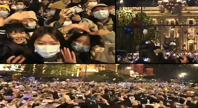 Wuhan'dan gelen 2021 kutlama görüntüleri şaşkınlık yarattı