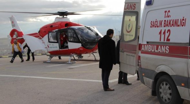 Yaralı öğrenciye hava ambulanslı sevk